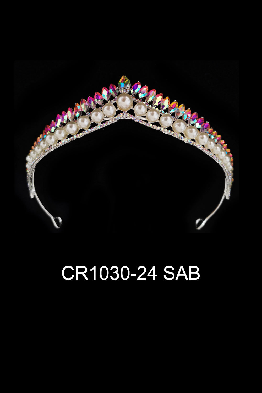 CRYSTAL TIARA CROWN 1030-24 (6PC)