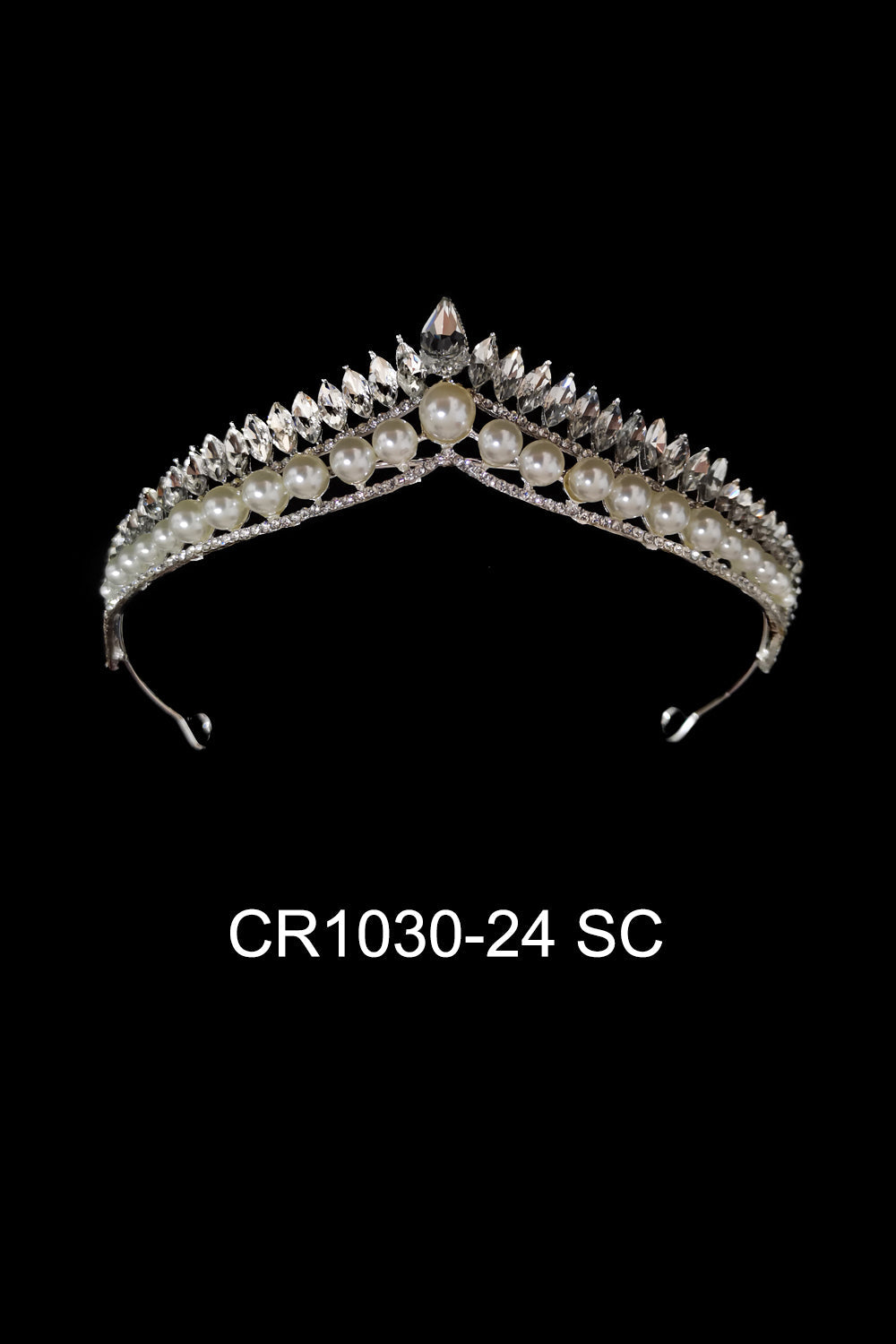 CRYSTAL TIARA CROWN 1030-24 (6PC)