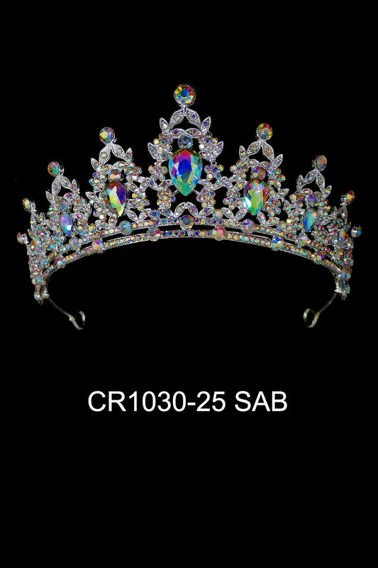 CRYSTAL TIARA CROWN 1030-25 (4PC)