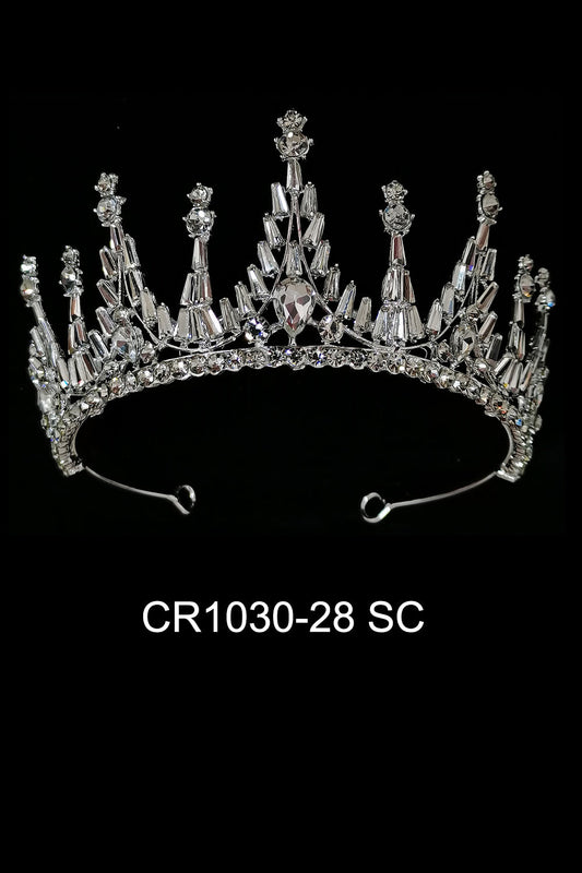 CRYSTAL TIARA CROWN 1030-28 (4PC)