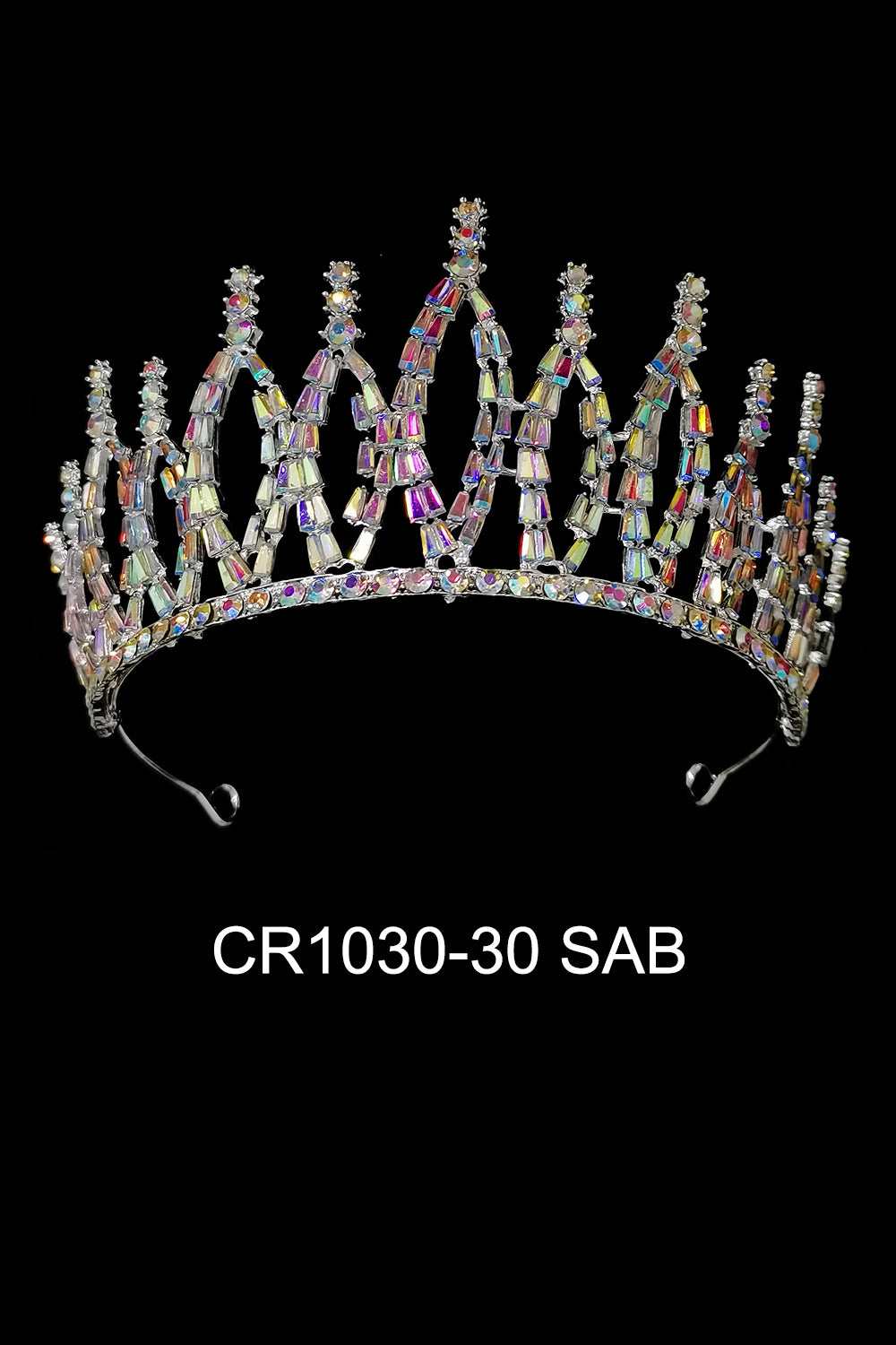 CRYSTAL TIARA CROWN 1030-30 (6PC)