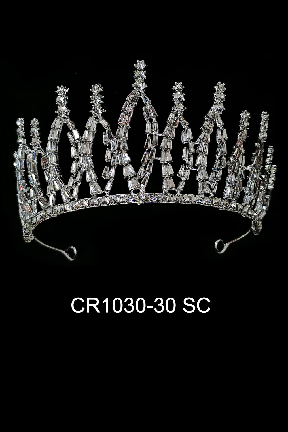 CRYSTAL TIARA CROWN 1030-30 (6PC)