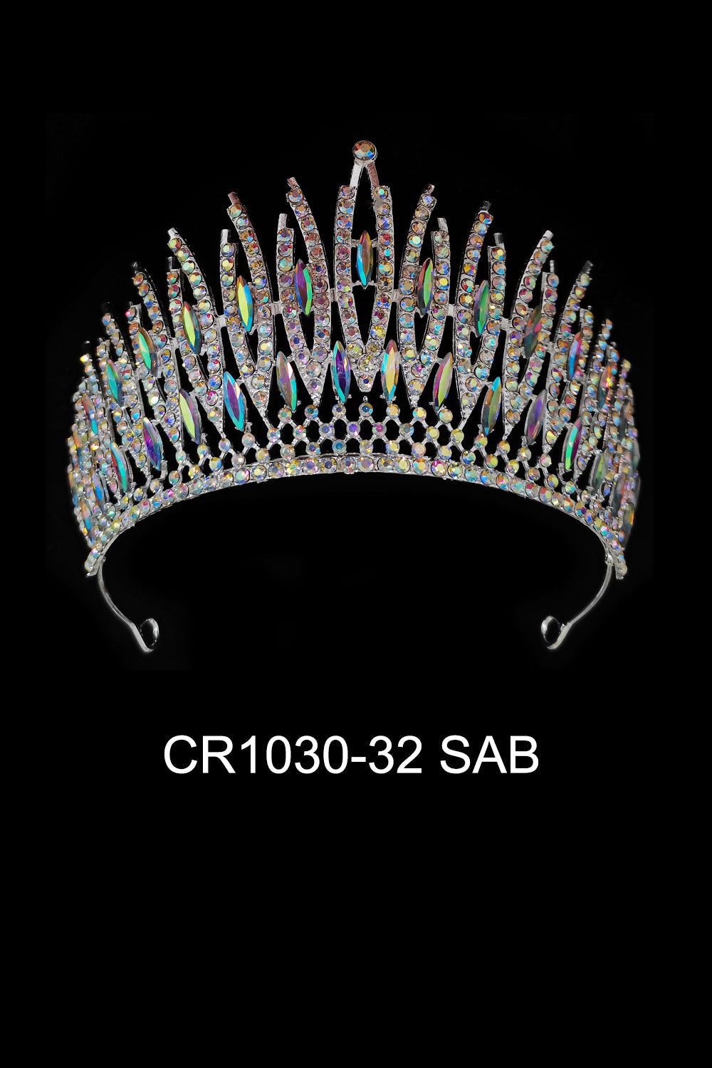 CRYSTAL TIARA CROWN 1030-32 (6PC)