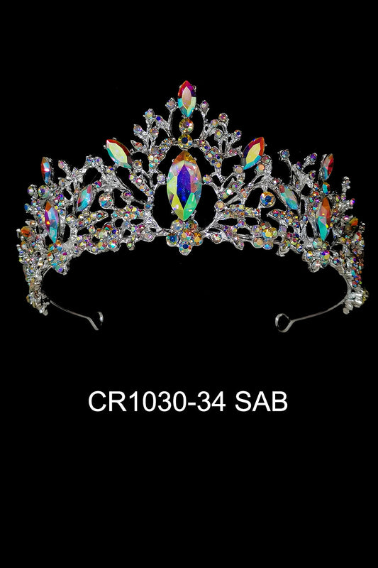 CRYSTAL TIARA CROWN 1030-34 (4PC)