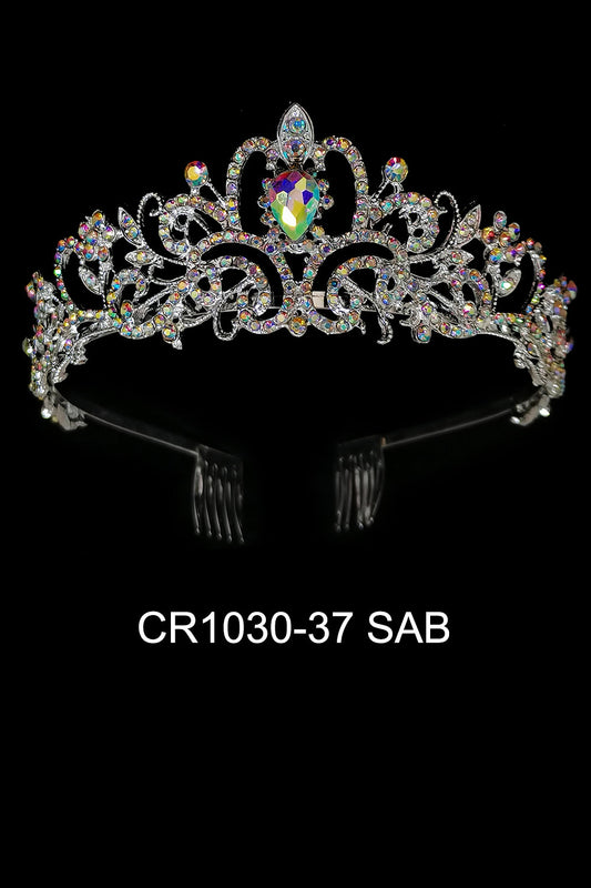 CRYSTAL TIARA CROWN 1030-37 (7PC)