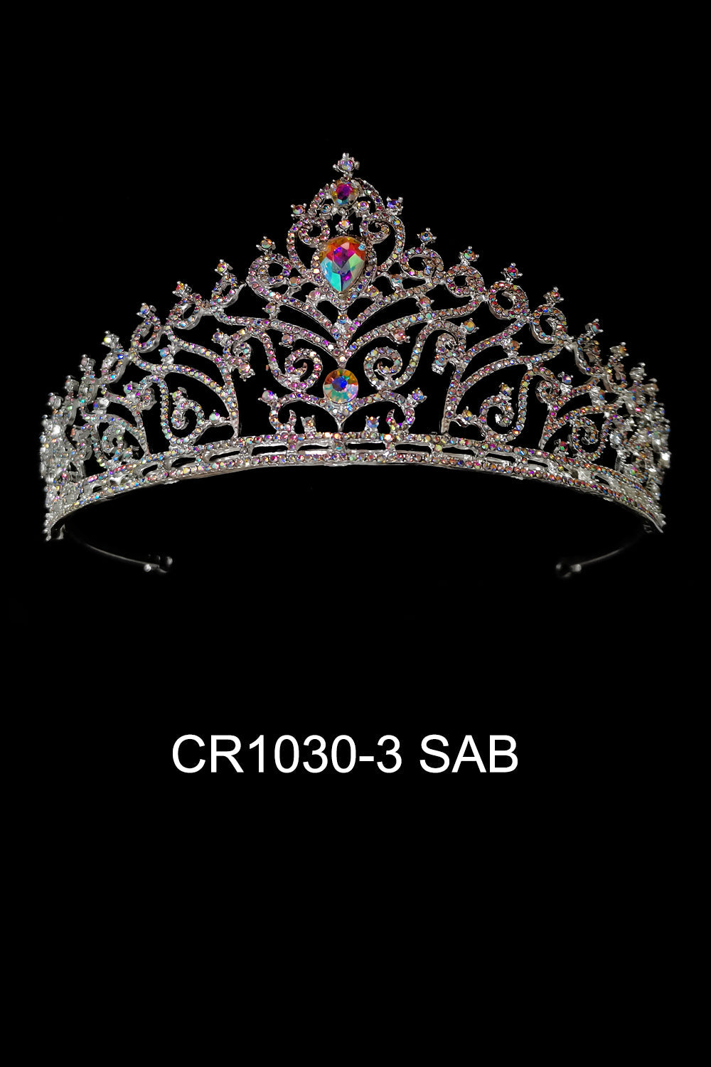 CRYSTAL TIARA CROWN 1030-3 (6PC)