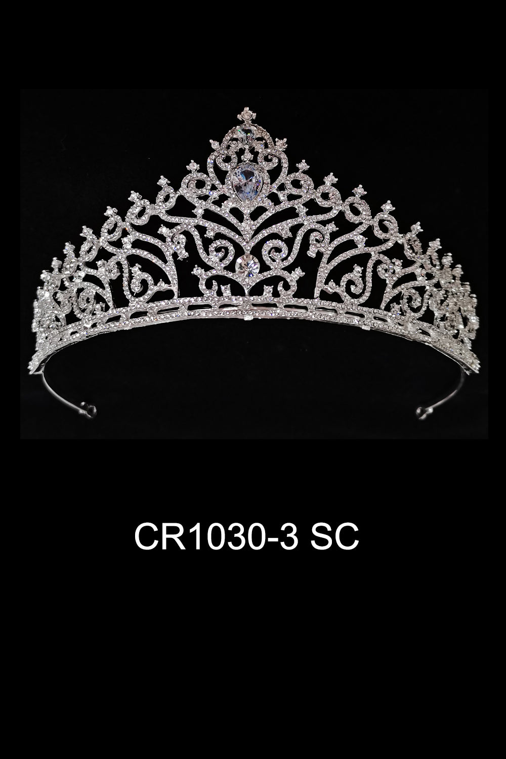 CRYSTAL TIARA CROWN 1030-3 (6PC)