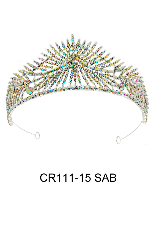 CRYSTAL TIARA CROWN 111-15 (4PC)