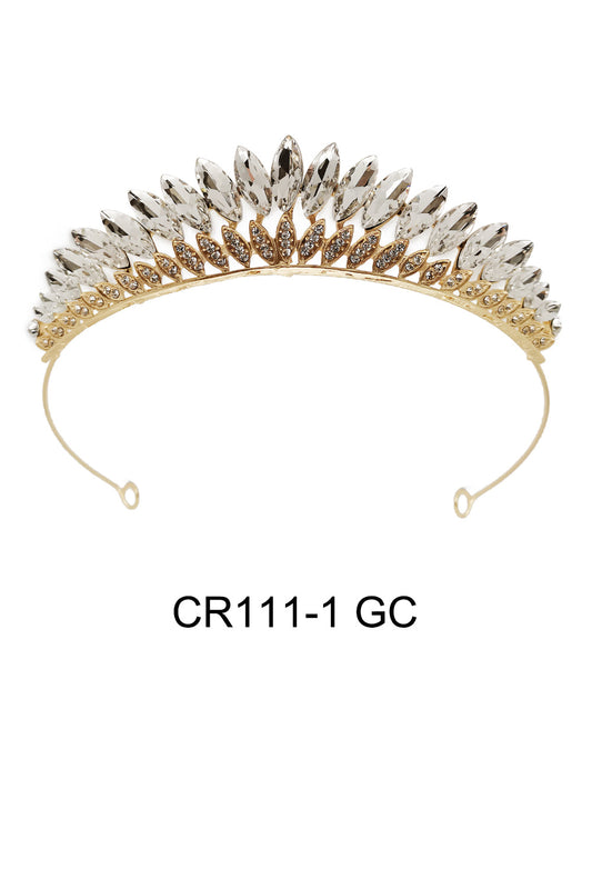 CRYSTAL TIARA CROWN 111-1 (5PC)