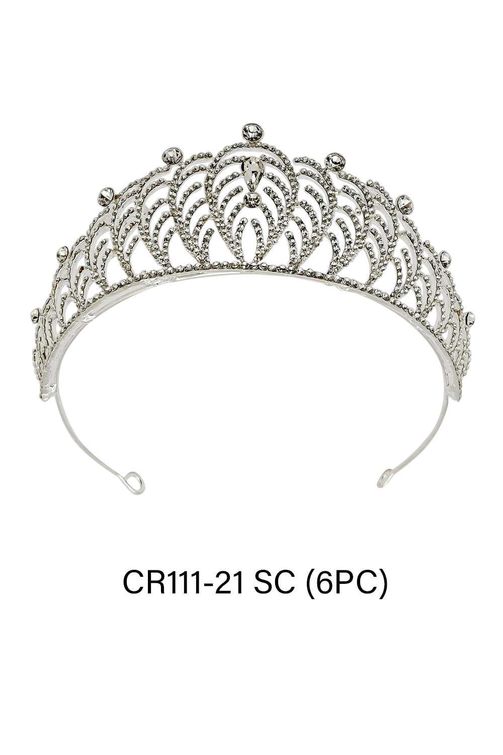 CRYSTAL TIARA CROWN 111-21 (4PC)