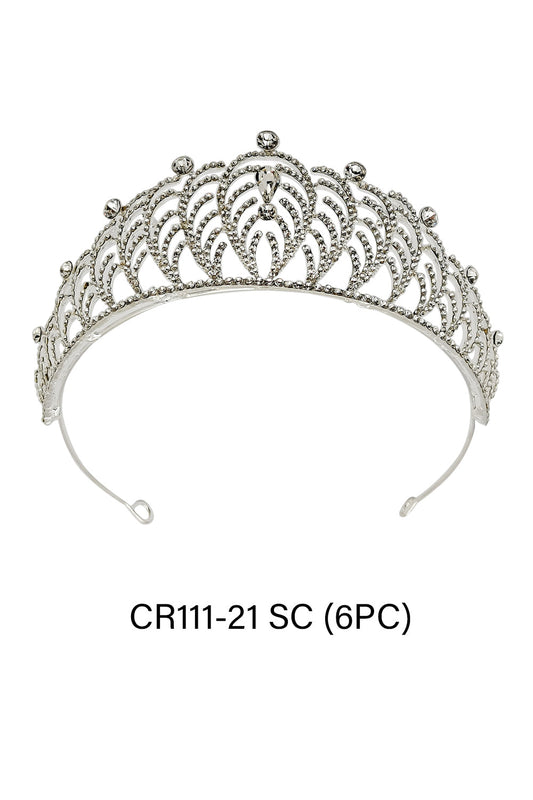 CRYSTAL TIARA CROWN 111-21 (4PC)