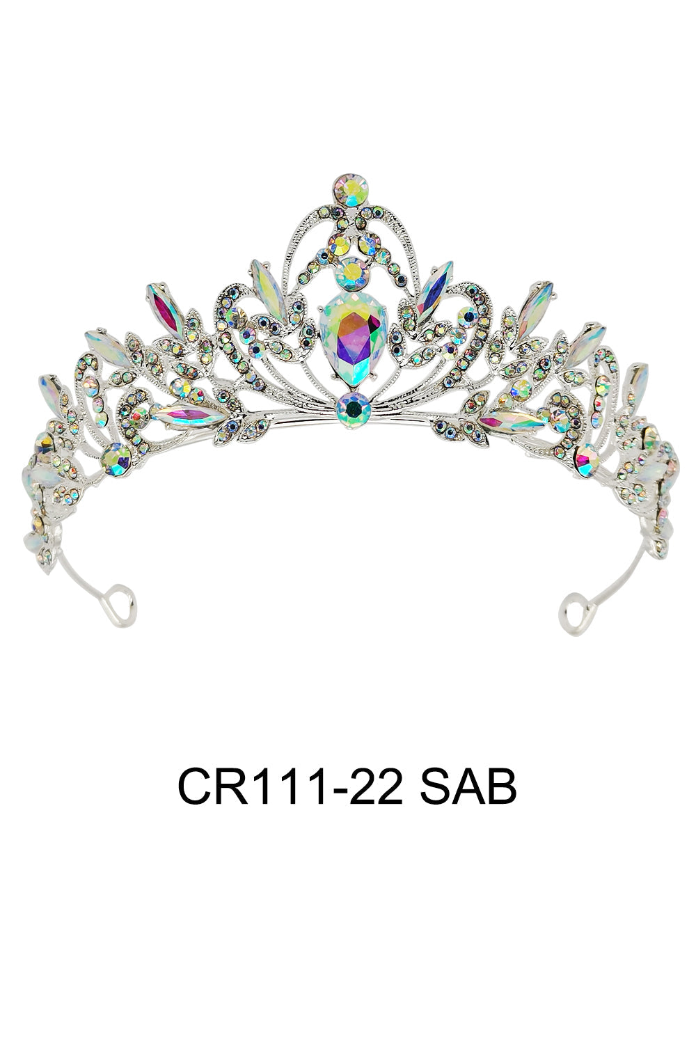 CRYSTAL TIARA CROWN 111-22 (6PC)