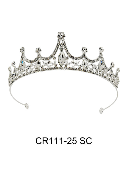 CRYSTAL TIARA CROWN 111-25 (6PC)