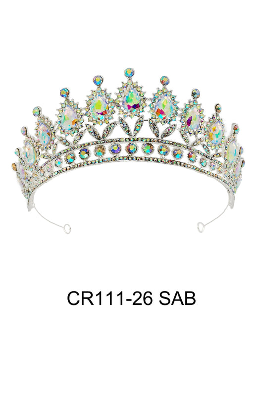 CRYSTAL TIARA CROWN 111-26 (4PC)