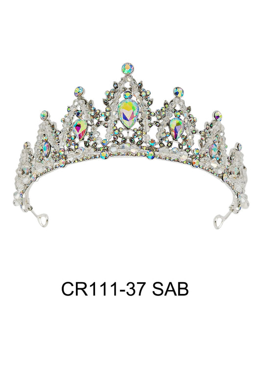 CRYSTAL TIARA CROWN 111-37 (4PC)