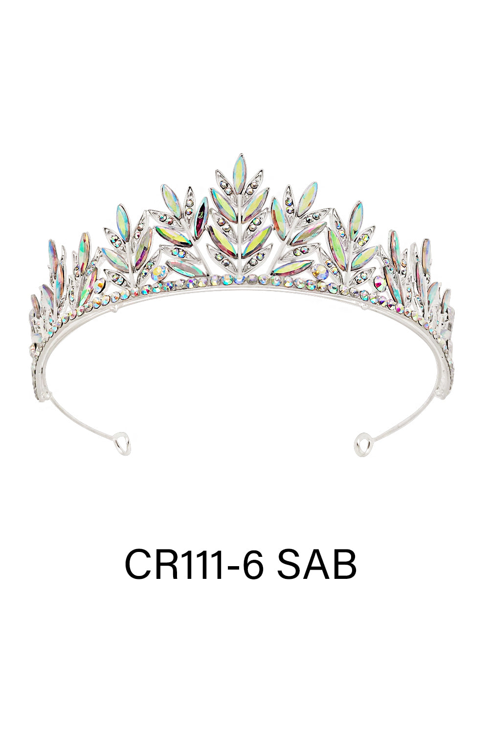 CRYSTAL TIARA CROWN 111-6 (4PC)