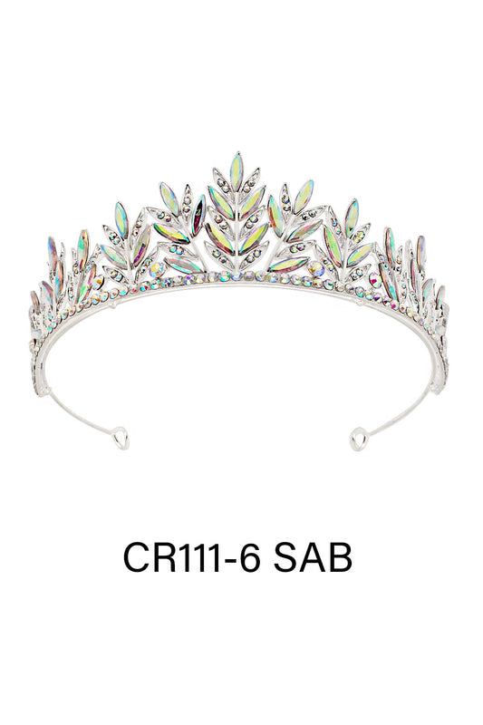 CRYSTAL TIARA CROWN 111-6 (4PC)