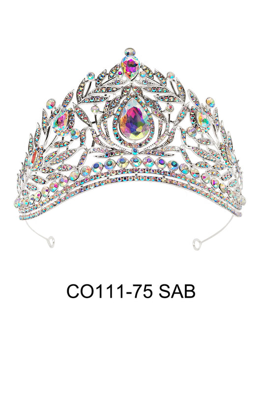 CRYSTAL TIARA CROWN 111-75 (4PC)