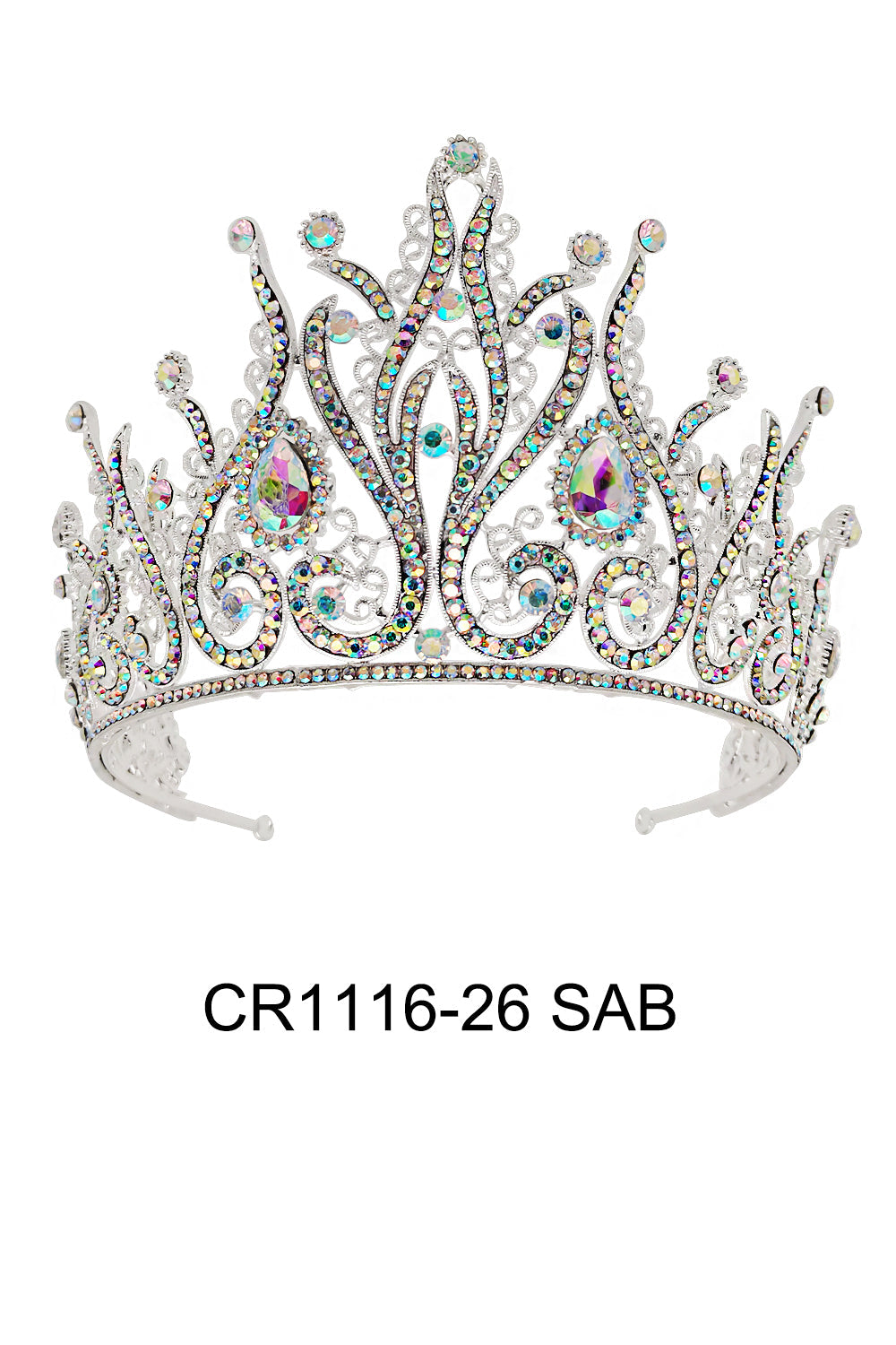 CRYSTAL TIARA CROWN 1116-26 (6PC)