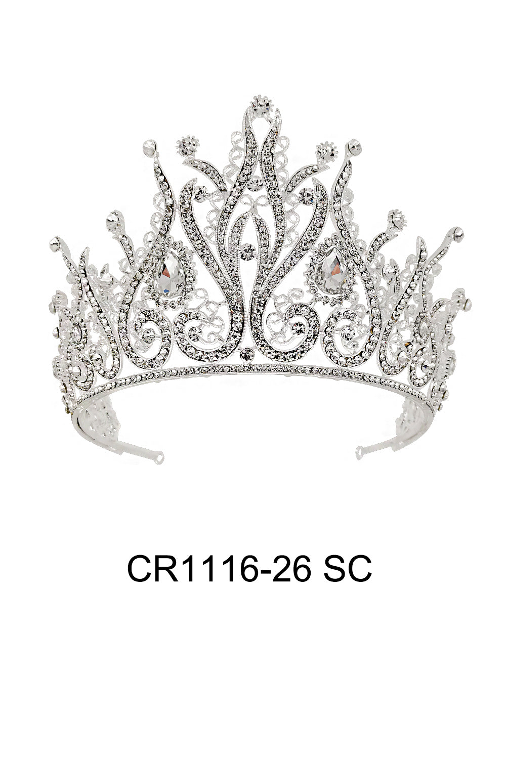 CRYSTAL TIARA CROWN 1116-26 (6PC)