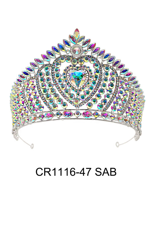 CRYSTAL TIARA CROWN 1116-47 (4PC)