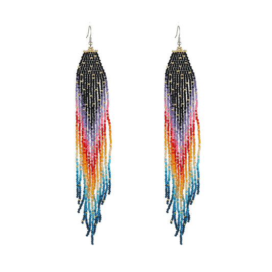 FRINGE RAINBOW STAR BEAD EARRING 2829-20 (5PC)