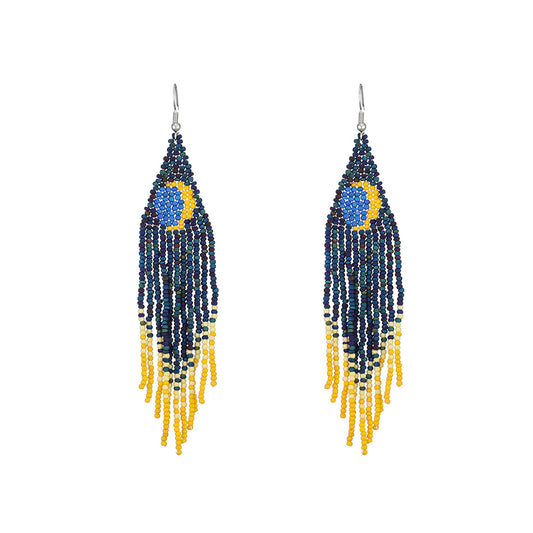 FRINGE MOON CRESCENT BEAD EARRING ER2829-22 (9PC)