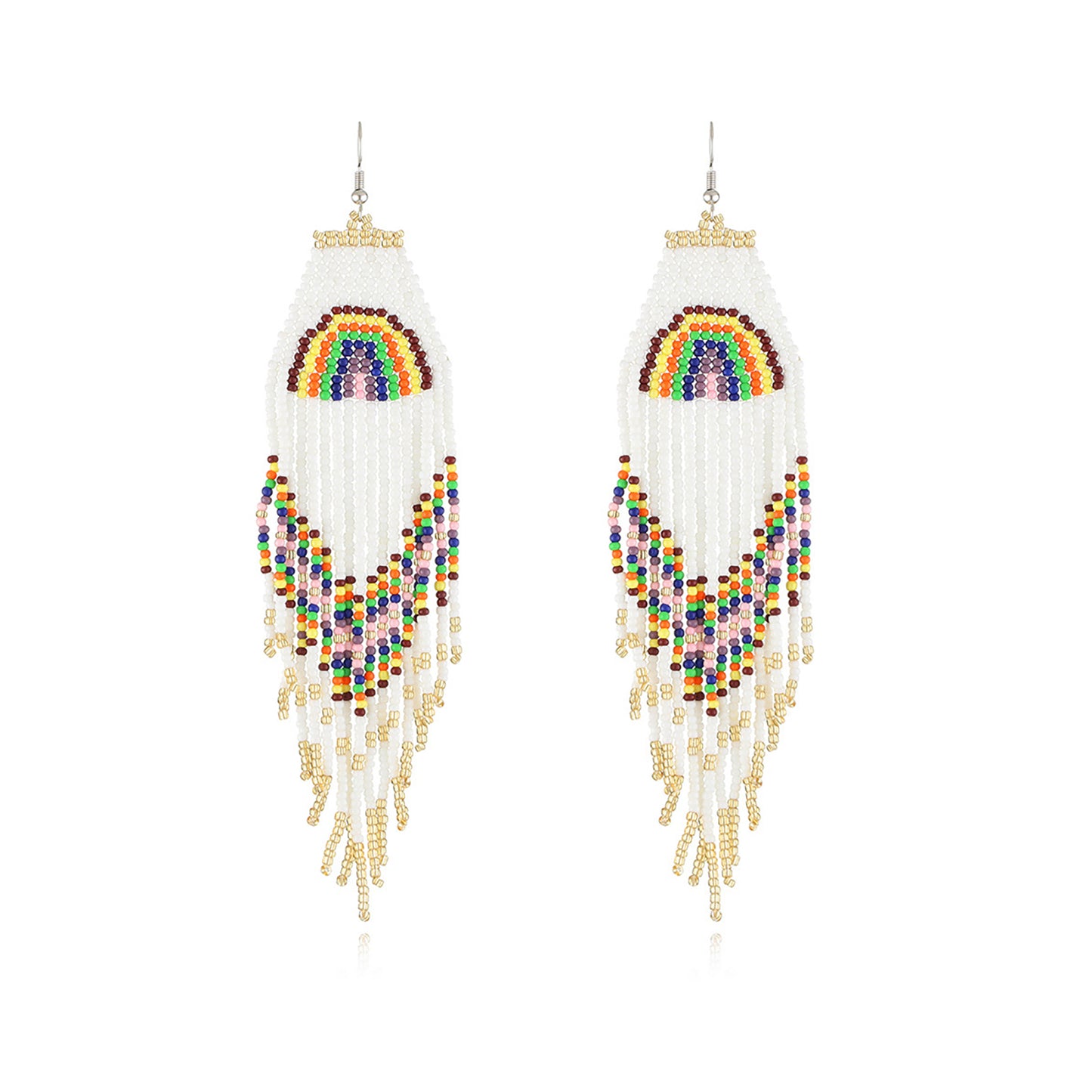 FRINGE RAINBOW BEAD EARRING 2829-31 (6PC)