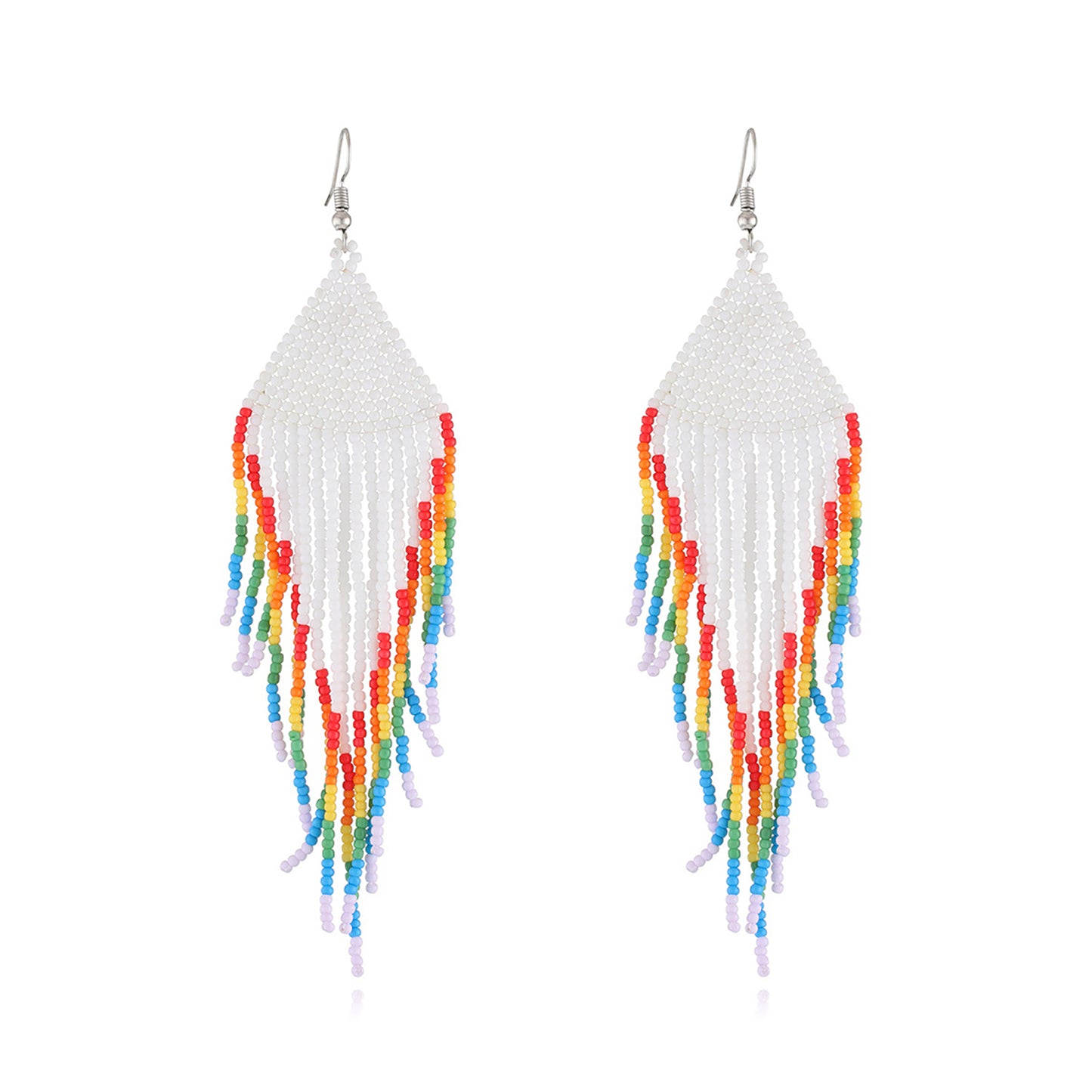 FRINGE RAINBOW BEAD EARRING 2829-36 (10PC)