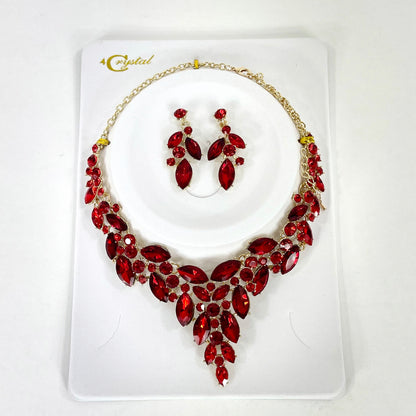 CRYSTAL NECKLACE EARRING SET 367 (2PC)