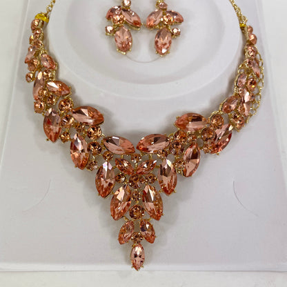 CRYSTAL NECKLACE EARRING SET 367 (2PC)