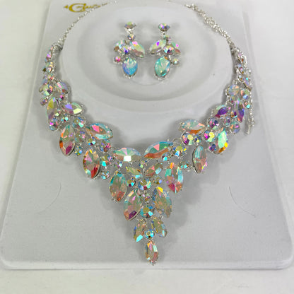 CRYSTAL NECKLACE EARRING SET 367 (2PC)