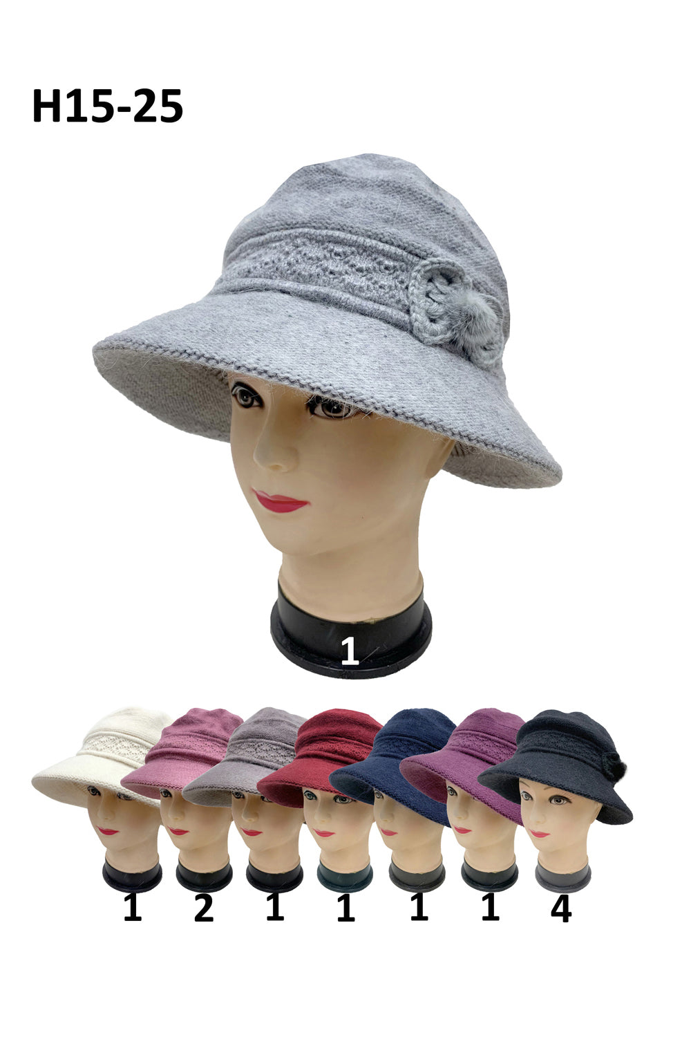 WOMEN'S KNITTED HAT H15-25 (12PC)