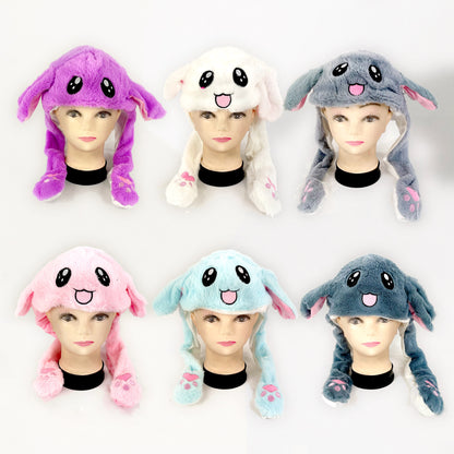 CUTE CARTOON FACE MOVING EAR BEANIEH1215-2D (12PC)