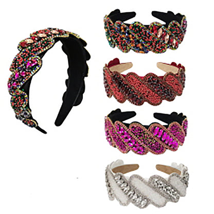 MULTI CRYSTAL UNIQUE HEADBAND HB1226-11 (12PC)