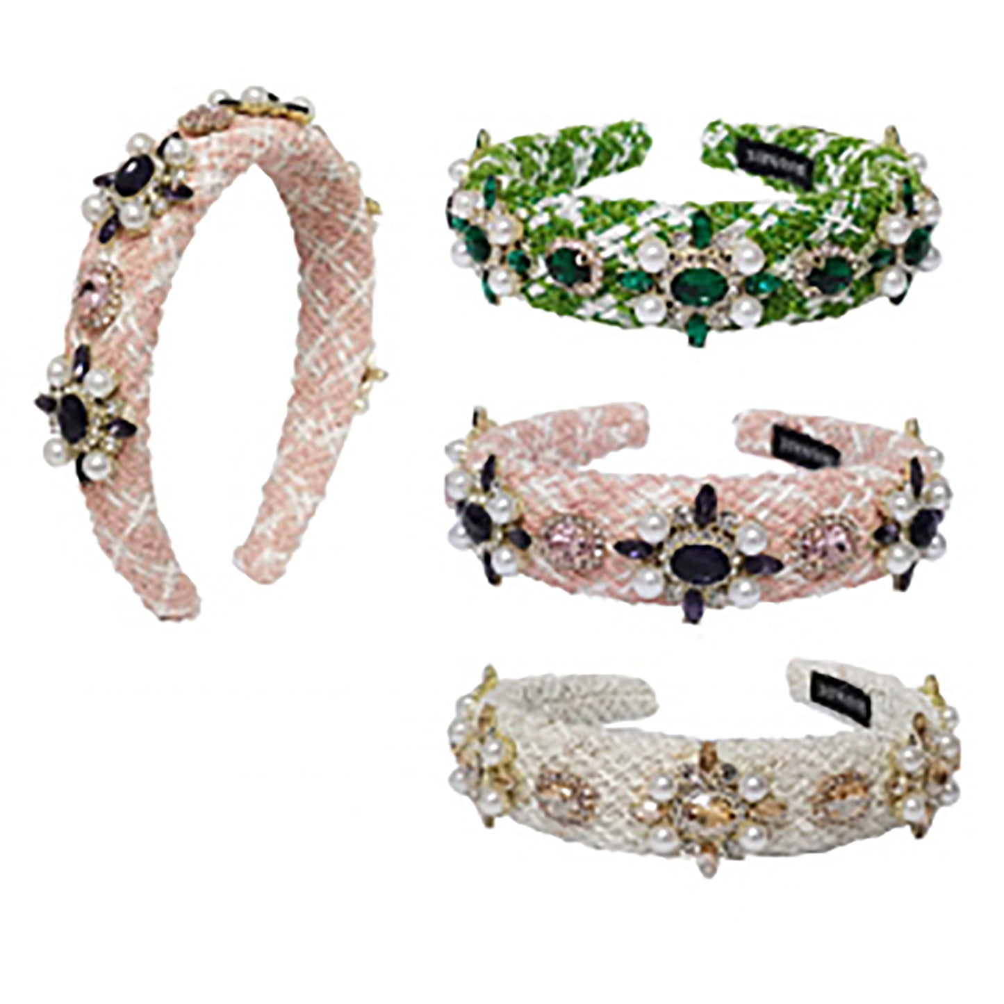 PEARL CRYSTAR DECOR TWEED HEADBAND HB1226-2 (12PC)