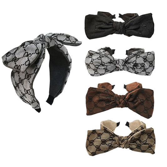 PATTERN RIBBON FABRIC HEADBAND HB21018-10 (12PC)