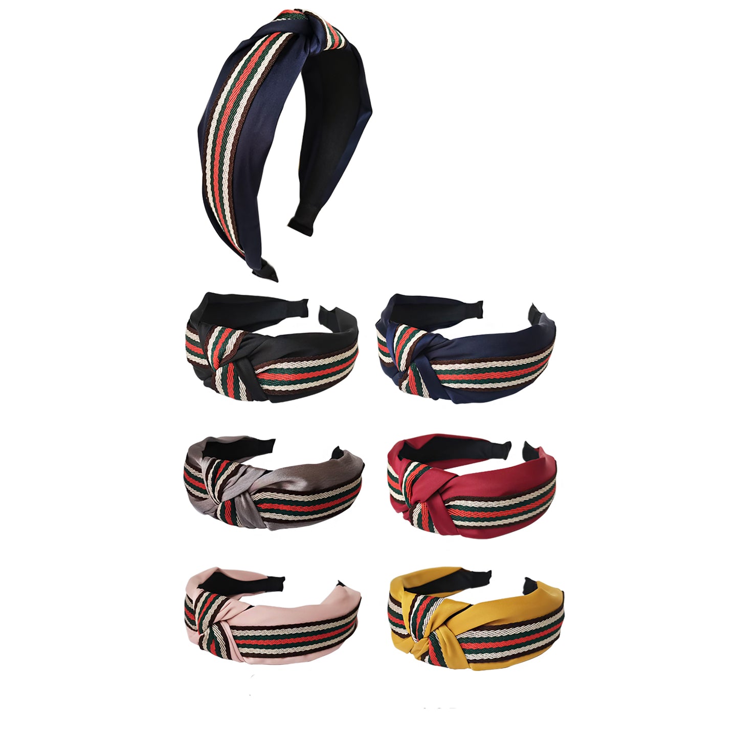 STRIPE PATTERN SIMPLE HEADBAND HB21018-12 (12PC)