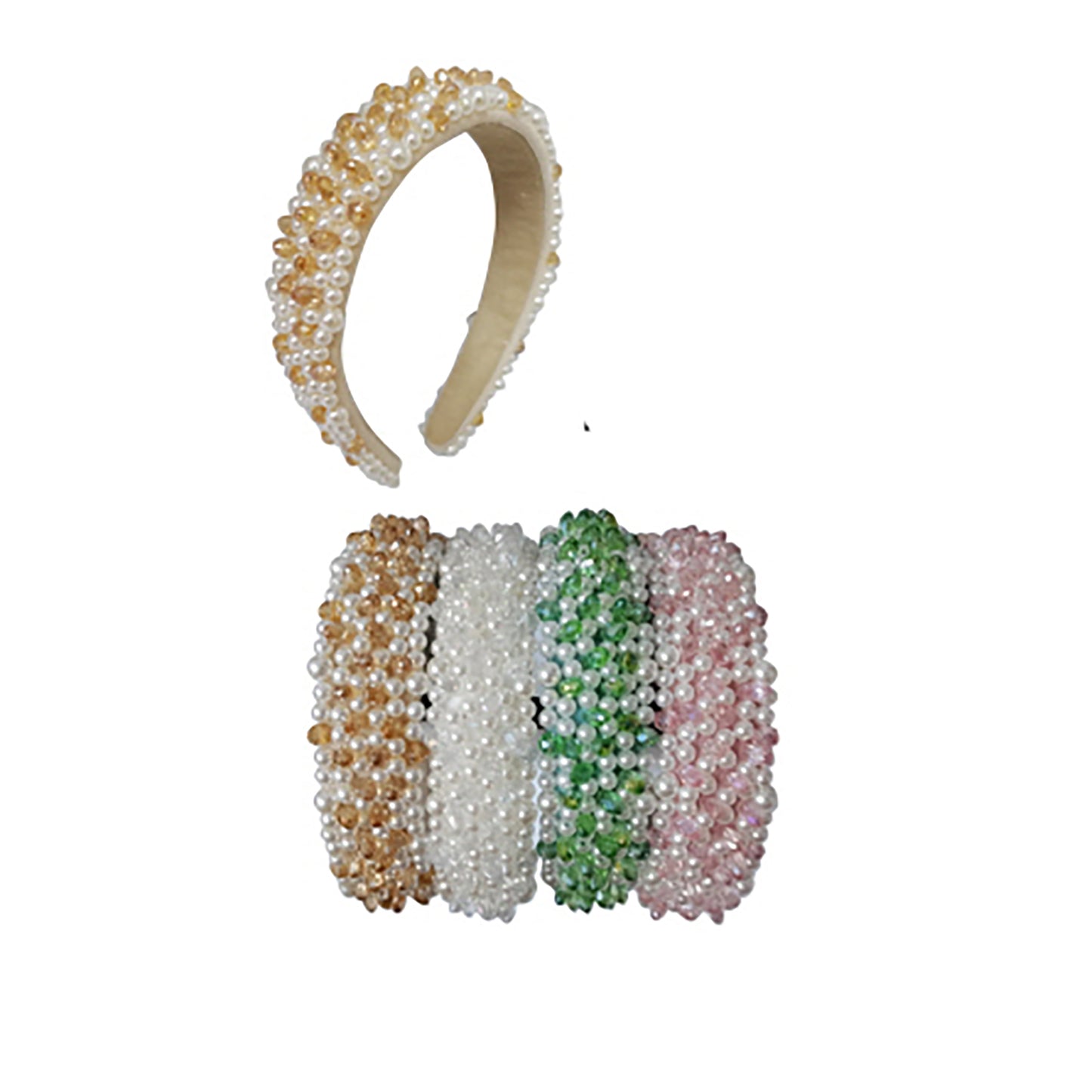 PEARL CRYSTAL DECOR HEADBAND HB224-34 (12PC)