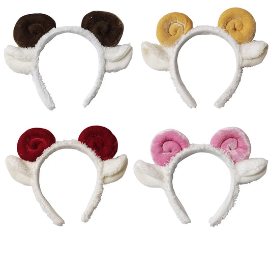 FUNNY SHEEP HORN HEADBAND HB3228-19 (12PC)