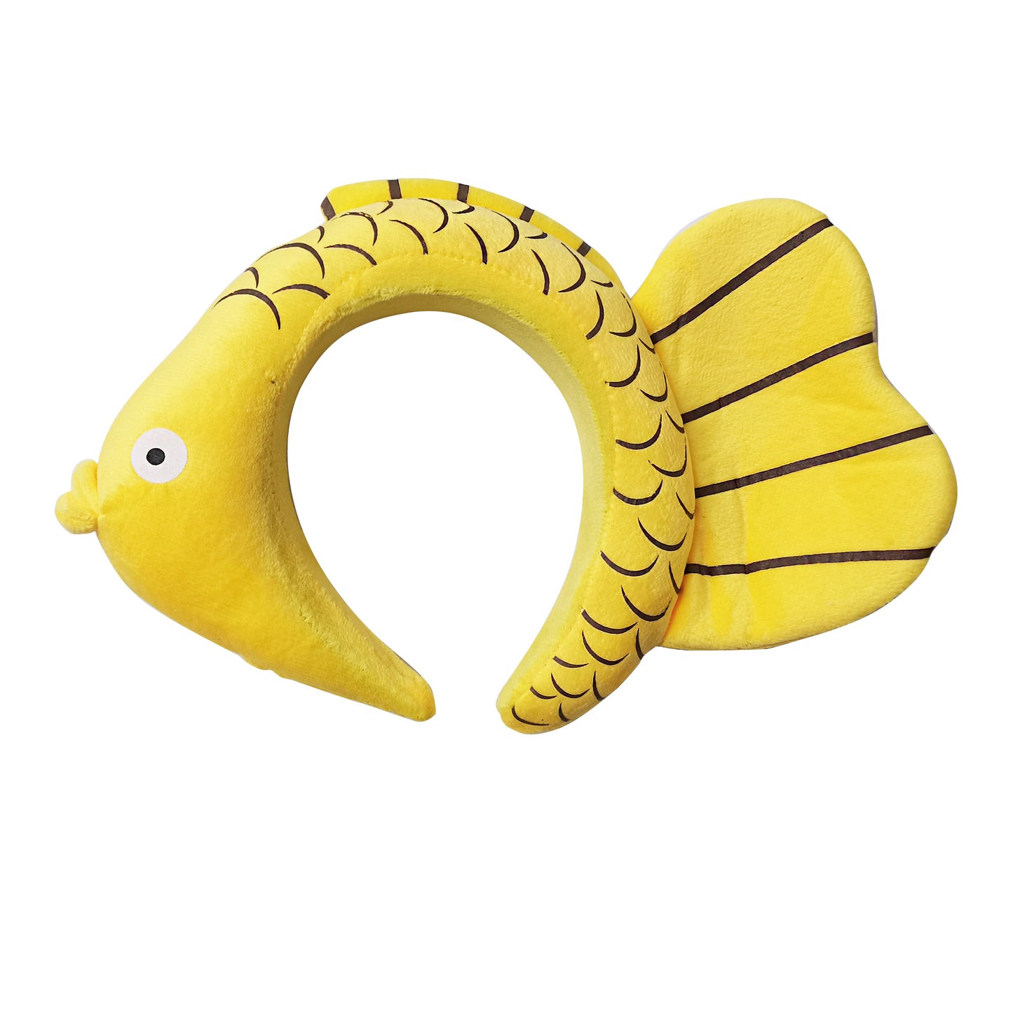 FUNNY YELLOW FISH CARTOON HEADBAND HB3228-59 (12PC)