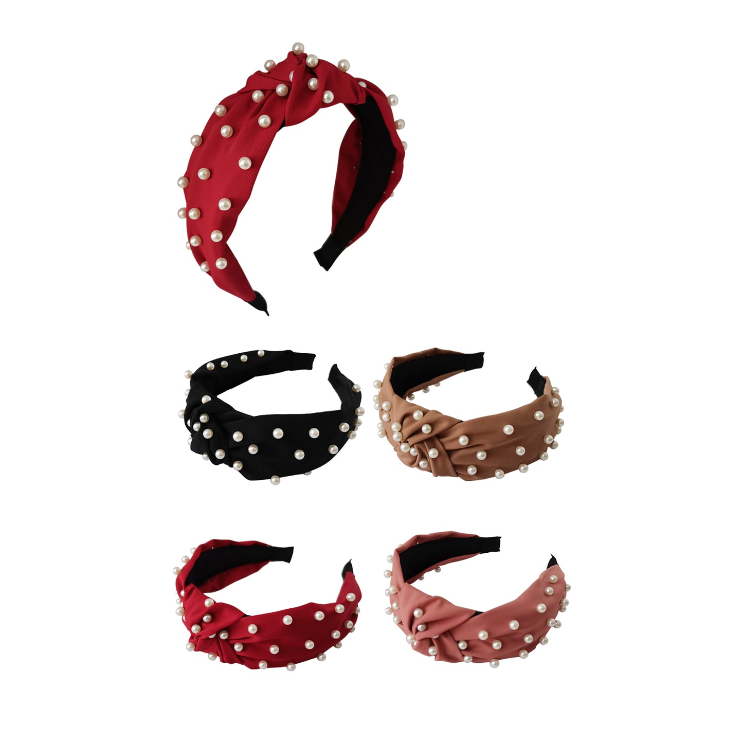 PEARL DECOR TOP KNOT HEADBAND HB812-44 (12PC)