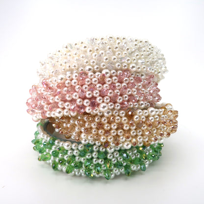 PEARL CRYSTAL DECOR HEADBAND HB224-34 (12PC)