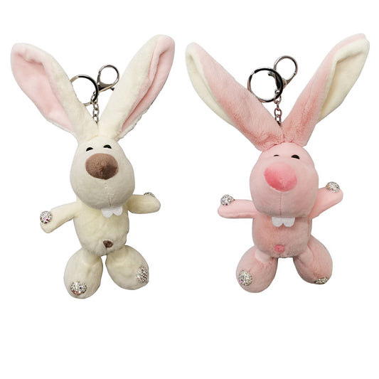 FUNNY BIG TOOTH RABBIT PLUSH KEY CHAIN KC1123-30 (12PC)