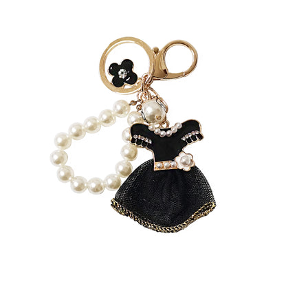 BLACK DRESS CHARM KEY CHAIN KC1201-5 (12PC)