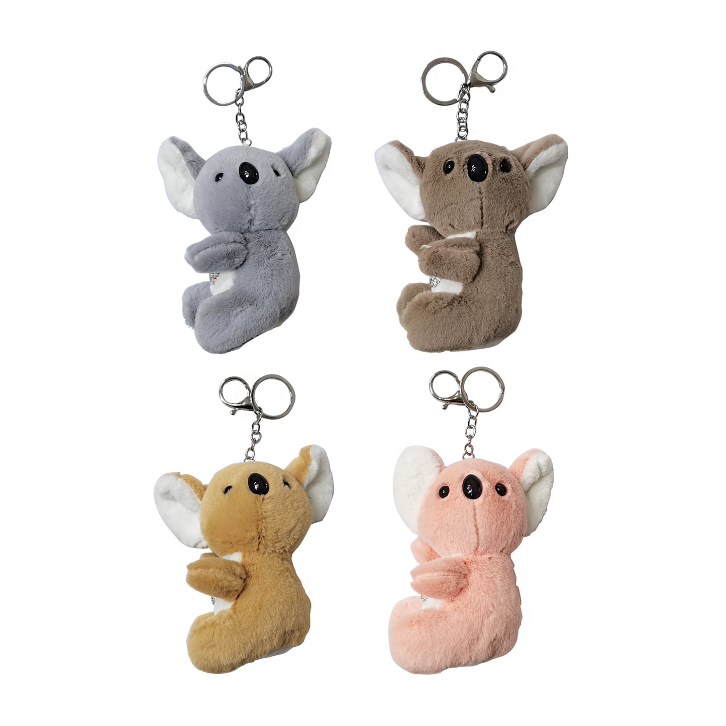 RHINESTONE KOALA PLUSH KEY CHAIN KC1206-68 (12PC)