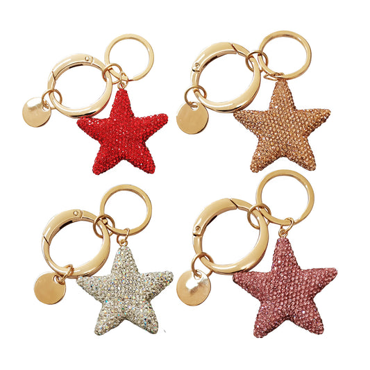 RHINESTONE STAR KEY CHAIN KC21026-34 (12PC)