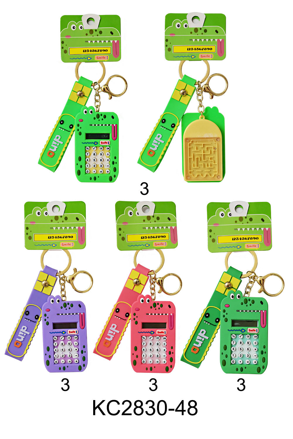 CROCODILE CALCULATOR & MAZE TOY KEY CHAIN 2830-48 (12PC)