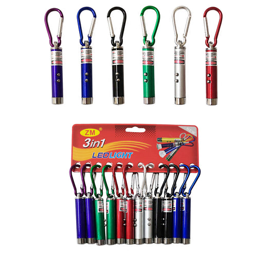 MINI FLASHLIGHTS KEY CHAIN KC3209-77 (12PC)