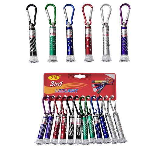 MINI FLASHLIGHTS KEY CHAIN KC3209-78 (12PC)